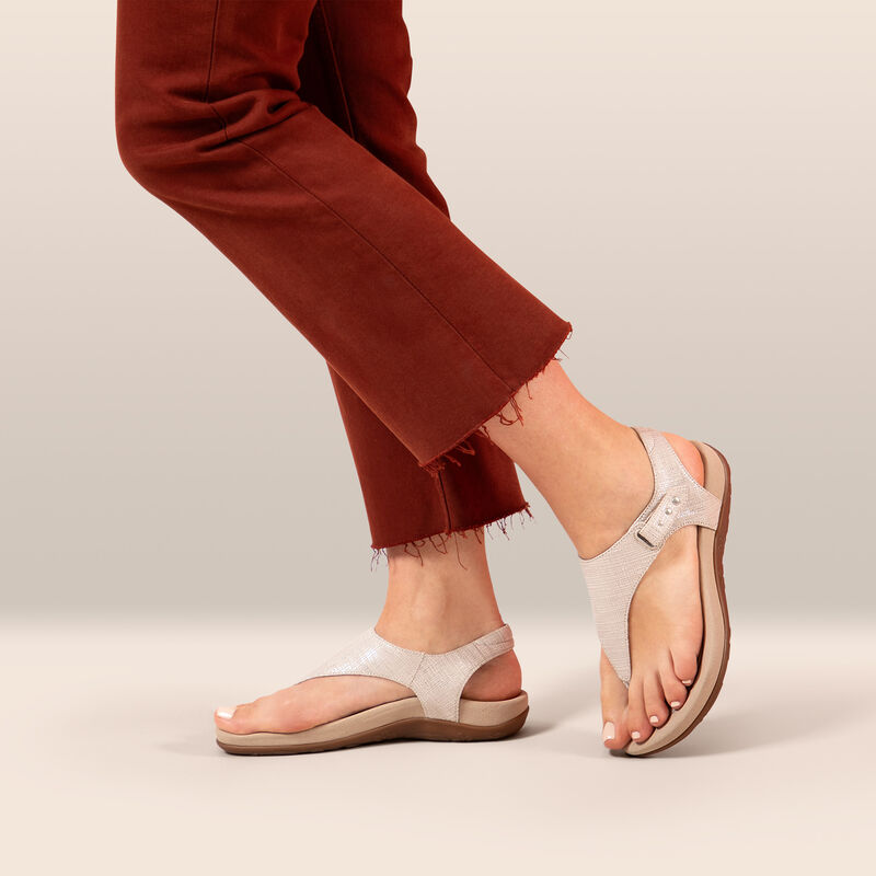 Grey Thong Sandal on foot